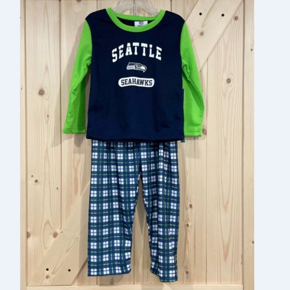 5/$20 NEW 2Pc 2T Boys Seattle Seahawks Football Pajama Set-PJs - Picture 1 of 3